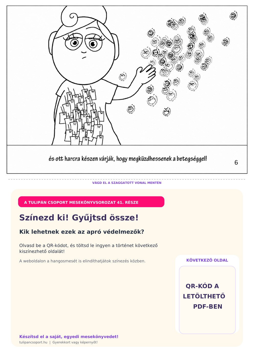 A test védelmezői harcolnak a betegséggel – ingyenes nyomtatható színező óvodásoknak